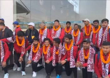 यू-१९ विश्वकप खेलेर नेपाली क्रिकेट टोली स्वदेश फिर्ता।