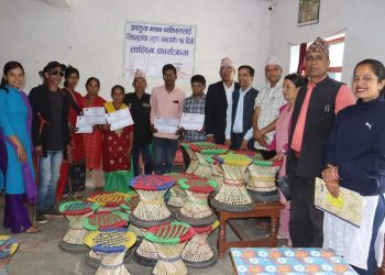 अपाङ्गता भएका व्यक्तिहरुका लागि सञ्चालीत मुडा बनाउने तालिम कमलबजारमा सम्पन्न