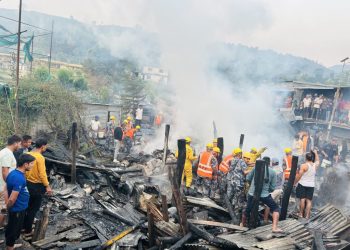 साँफेहाटवजारमा भीषण आगलागी १० पसल जलेर नष्ट